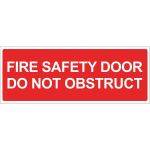 Fire Safety Door Do Not Obstruct Sticker