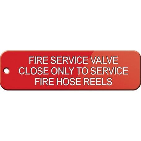 AS2441 'FIRE SERVICE VALVE' Engraved Tag 