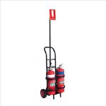 Fire Extinguisher Trolley & Sign - Holds 2x 9.0Kg
