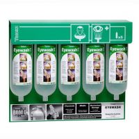 Eye Wash Wall Stand - With 5 x 1 Litre Bottles
